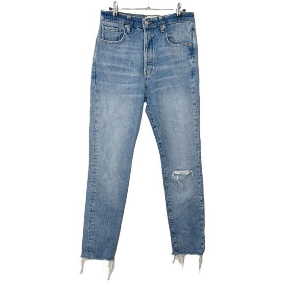 Free People Stella Skinny Jeans Distressed Medium Wash Women’s Size 28 High Rise - Picture 2 of 13